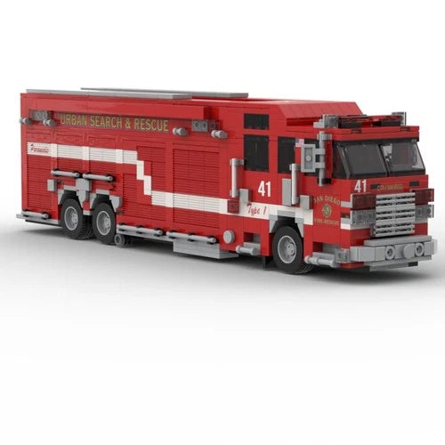 Custom MOC-264986 Fire Truck with Driver Set Building Blocks Set (1626PCS)