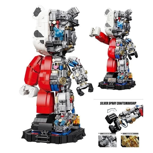 Mechanical Robot Violent Bear Art Toy Building Blocks Toy DIY Model Kit 1400+PCS