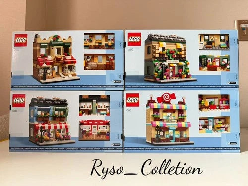 LEGO 40680 40684 40692 40696 – Flower Shop, Fruit Shop, Candy Shop, Bakery – NEW