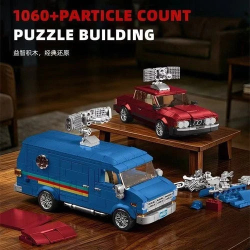 MOC Stranger Things Steve's Car WSQK Van Set 1060 PCS Building Block