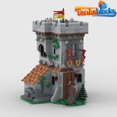 MOCMedieval Lion Knight Outpost Model Building Blocks 718pcs Birthday Toys Gift