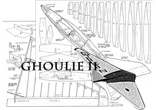 Ghoullie II Delta Glider 27" WS RC Airplane Laser Cut Balsa Short Kit Plans