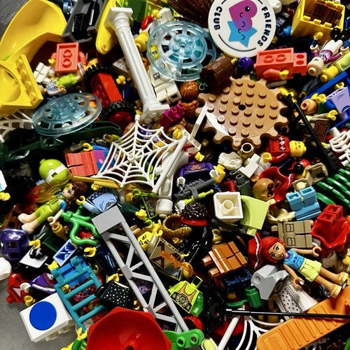 LEGO 2lb Huge Bulk Lot Minifigure Parts Heads Torsos Legs Accessories