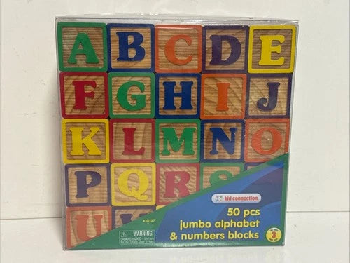 Kid Connection 50 Pcs Jumbo Alphabet & Numbers Blocks # 36527/Read