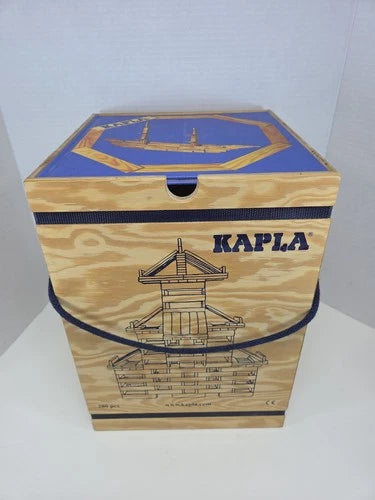 Kapla 280 Piece Chest Building Blocks Natural Wood Planks w/ Art Book - Complete