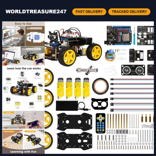STEM Robotics Kit for Kids 8-16, Smart Coding Robot Car, Arduino Compatible, App
