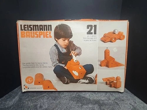 Vintage Leismann Bauspiel Building Blocks Set Made In Germany RARE!