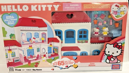 Hello Kitty Mega Bloks 10822 BIG HOUSE Playset Mimmy 70 Pcs New in Package 2011