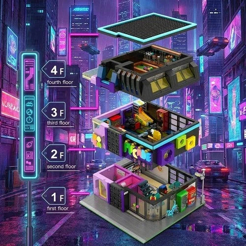 MOC Entertainment Arcade Building Blocks 2600 PCS Lighted Modular Bricks Set