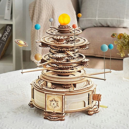 ROKR 3D Puzzle Wooden Model Kit Huge Orrery Model Mechanical Toy for Kids Gifts