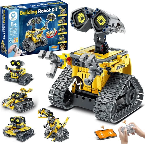 Robot Building Kit with Remote Control for Boys Ages 8-14, STEM Coding Robotics