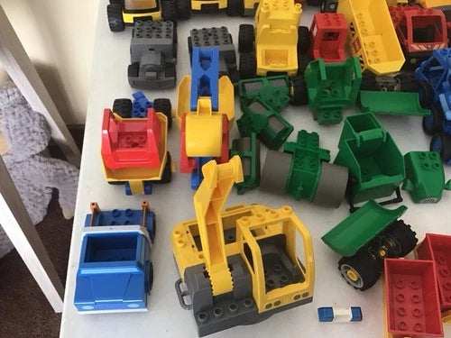 HUGE Lot Of Lego Duplo Many Specialty Cars Trucks Specialty Pieces