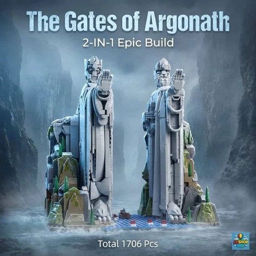 Lord of the Rings Gate of Argonath 1706 PCS Bookends Building Blocks Dispaly Set