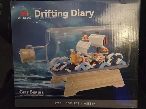 One Piece Ship in Bottle Micro Building Blocks Set Mini Bricks Ship Toy 1601PCS