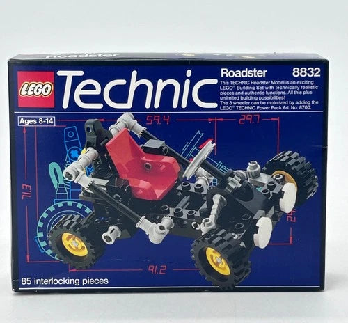 LEGO Technic 8832 Roadster 1988 85 Piece Building Set New Unopened Read