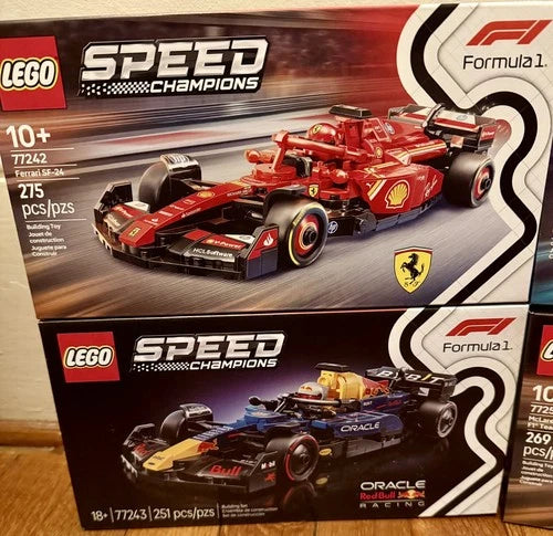 LOT OF 4 - LEGO Speed Champions (77242, 77243, 77244, 77251) F1 Race Cars - NEW!
