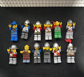 MEOW Castle Minifigure Lot of 12 Medieval Knights & Blue Wizard+ misc medieval