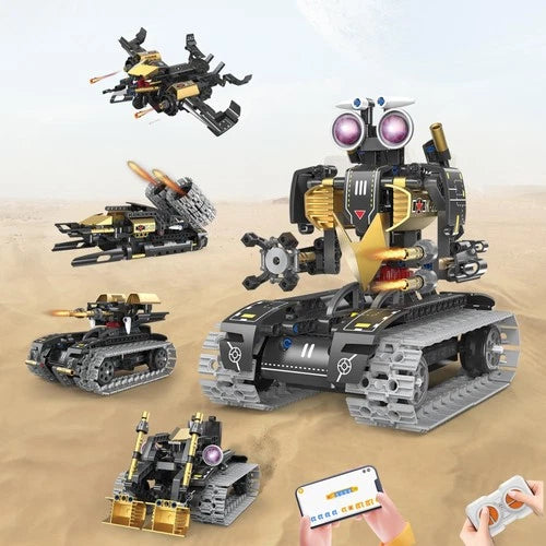 5 In1 Robot Toy for Kids Building Kit,323 Pcs Blocks App & Remote Control Rob...