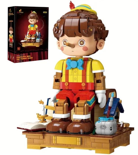 Pinnochio Puppet Building Block Set New In Box W/ Light Up Brick 1900 Pieces