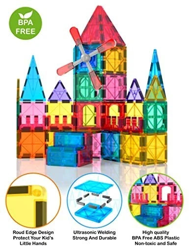 100pcs Magnetic Building Blocks Set - STEM Construction Kit for Kids 3-10 Years,