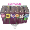 EvezBeadz Block Tech 6 MIB Set Sunflower Lily Pansy Cornflower Camellia Dahlia