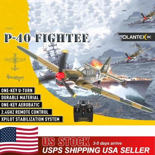 US Volantex P40 RC Airplane 4CH 6Axis Gyro Fixed Wing Remote Plane 2.4G Fighter