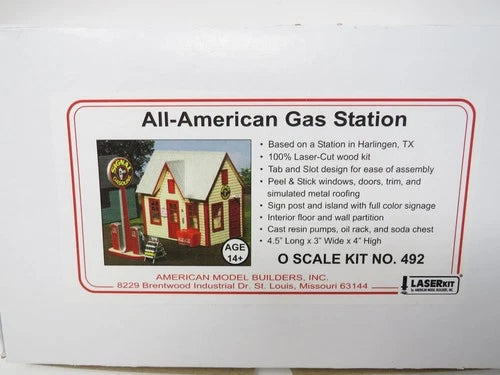 American Model Builders O 492 All-American Gas Station Building Kit Structure