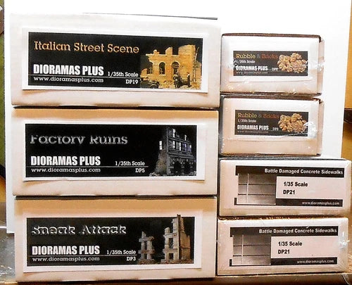 Dioramas Plus 3 Building Kit Lot 1/35 Scale Ruins Diorama WWII Free Shipping