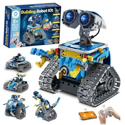 Building Robot Kit with Remote Control STEM Gift for Boys Age 8-12 \| 2-blue