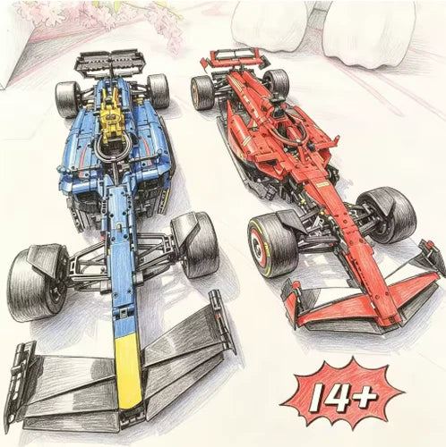 1361/1639PCS 1:8 SF24 RB20 Racing Car MOC Building Kit Model