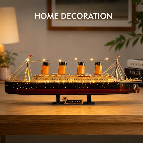 CubicFun Titanic 3D Puzzle LED Model Ship 266 Piece Ocean Liner Building Kit
