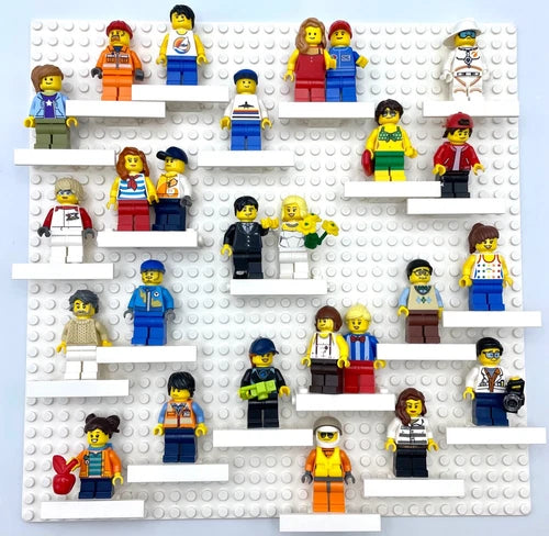 LEGO Build-Your-Own Minifig Guestbook! 50 heads torso leg hair + mounts 4 boards