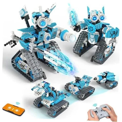 5 in 1 STEM RC Robot Building Kit, 408PCS APP & Remote Control Blocks DIY 5IN1