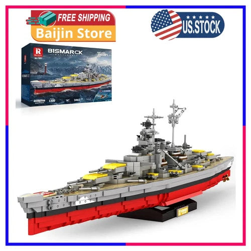 Reobrix Bismarck Battleship Building Blocks Set 3462 Pieces Model Kit