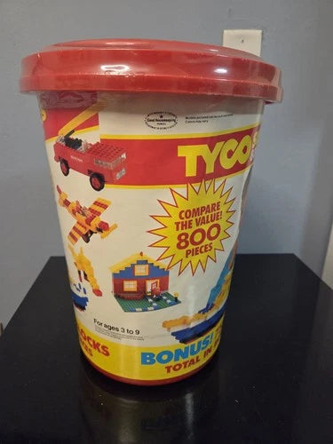 Vintage TYCO Super Blocks 875 Pc Building Set Works With LEGO NEW SEALED Bucket
