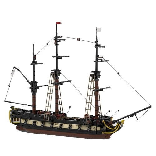 5th Rate Frigate Heavy Frigate with Gun Deck and Interior 1901 Pieces MOC
