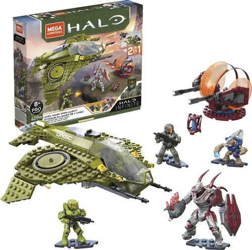 UNSC Wasp Onslaught Aircraft Building Set - 406 Pieces, 4 Action Figures, Collec