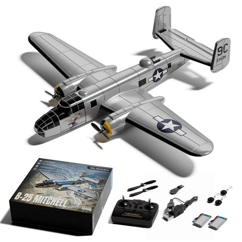 RC B-25 Mitchell Bomber Airplane,400mm Wingspan 3CH EPP Brushed Power, RTF