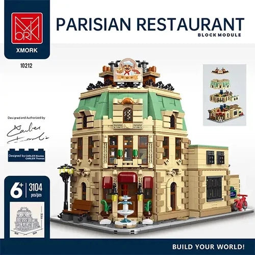 MOC XMORK Ratatouille Gusteau's Parisian Restaurant building blocks set Bricks