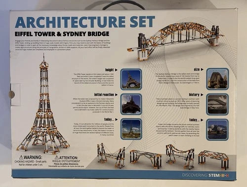 Discovering Stem Architecture Set Eiffel Tower & Sydney Bridge NEW Open Box