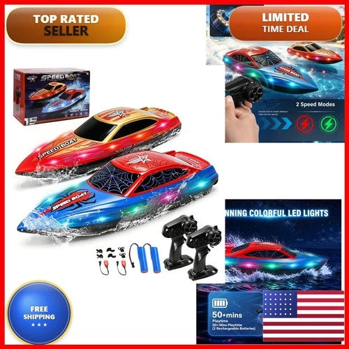 FLYING STAR 2 Pack 13 Inch Remote Control Boat Kids, 2 Batteries, 2.4Ghz RC