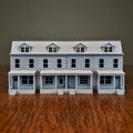 HO-Scale Pennsylvania Row House 4 Unit Model Brick&Wood Ext- 1:87 Scale Building