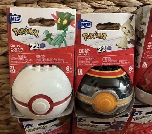 MEGA Construx Pokemon PokeBall Series 22 COMPLETE SET of 6 Brand New w MIMIKYU