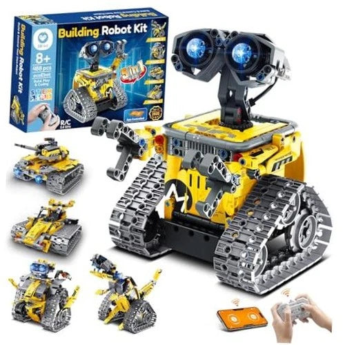 Robot Building Kit with Remote Control STEM Gifts for Boys Age 8-13, 1-yellow
