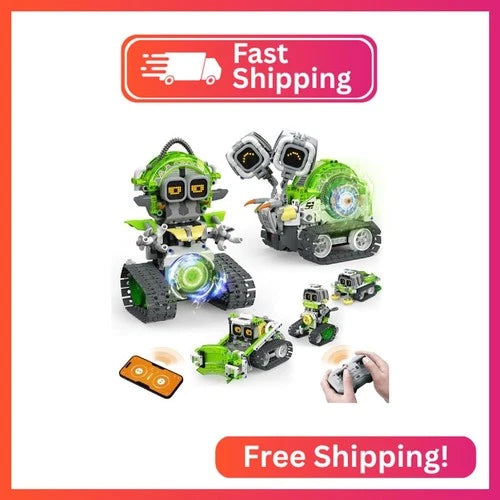 Opmind 5-in-1 STEM RC Robot Building kit, 478Pcs App Coding, Boys Age 6-12