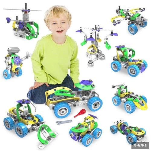 107Pcs Motorized Erector Sets for Kids Ages 4 5 6 7 8+,STEM Building Toys for.