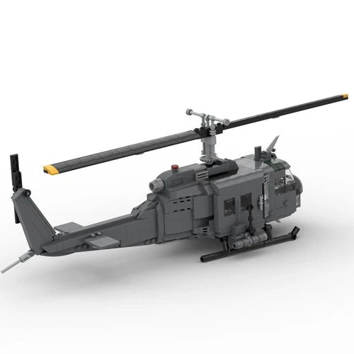 Modubrix Mocs Building Blocks UH-1H Iroquois Huey Helicopter Set Bricks Toys Kit