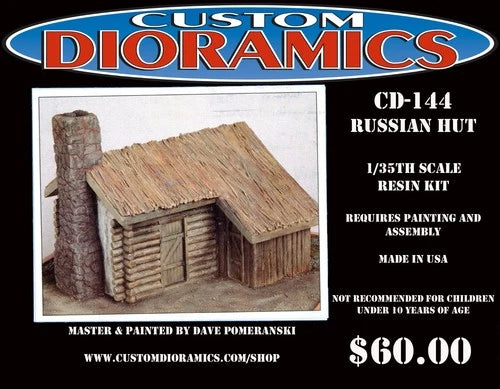 CD-144 Russian Hut, 1/35 scale complete resin building