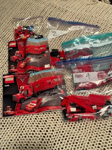 MEOW RETIRED Disney Cars Mack's Team Truck Set 8486 100% Complete With Manuals