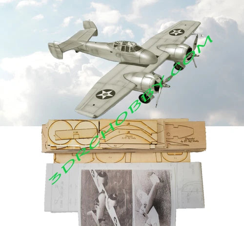Grumman XF5-1 Skyrocket 58" Wingspan RC Airplane Laser Cut Wood Kit + Plans